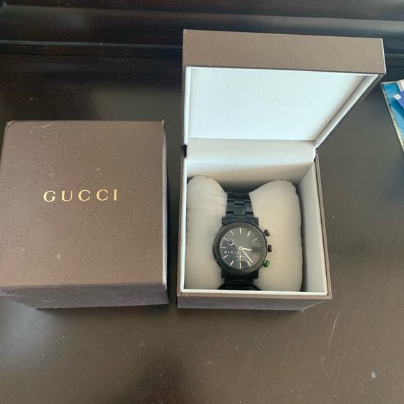 Slightly Worn Gucci Men's G-Chrono Chronograph Black Stainless Steel Watch - Picture 7 of 10